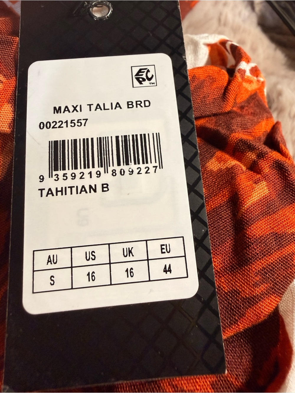 City Chic Talia Border Maxi Dress S 16 Tahitian Brown Orange Lion Plus Size New - Picture 8 of 8